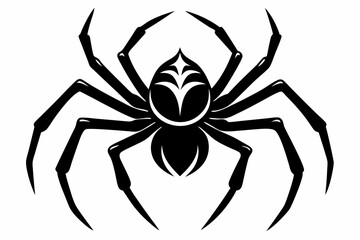 spider silhouette line art vector illustration