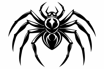 spider silhouette line art vector illustration