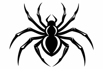 spider silhouette line art vector illustration
