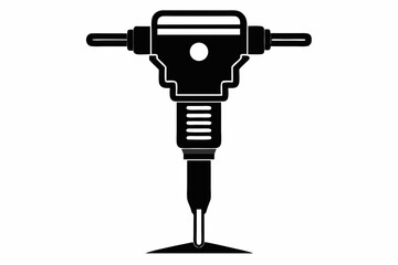 tamping rammer silhouette line art vector illustration