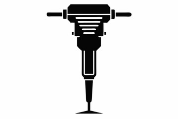tamping rammer silhouette line art vector illustration
