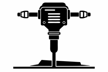 tamping rammer silhouette line art vector illustration