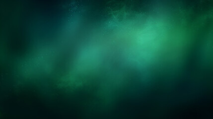 Obraz premium Dark, blurry green abstract background with smoky splashing shapes, ideal for wallpaper, banner, or tech presentation.