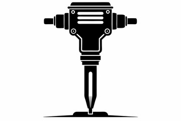 tamping rammer silhouette line art vector illustration