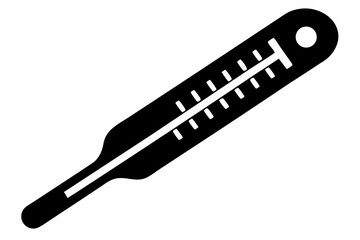 thermometer silhouette line art vector illustration