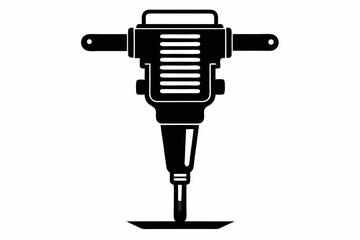 tamping rammer silhouette line art vector illustration