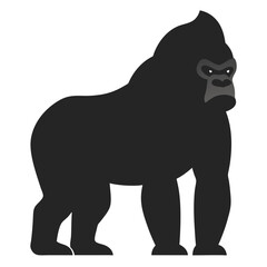 Gorilla vector silhouette illustration on white background