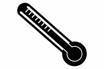 thermometer silhouette line art vector illustration