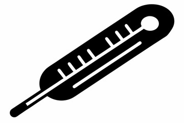 thermometer silhouette line art vector illustration