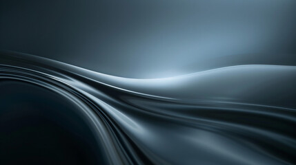 Dark blurry grey abstract background with glowing flow curves and shapes, perfect for luxury, tech, and presentations.

