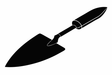 trowel silhouette line art vector illustration