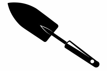 trowel silhouette line art vector illustration