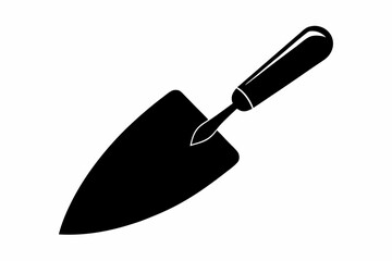 trowel silhouette line art vector illustration