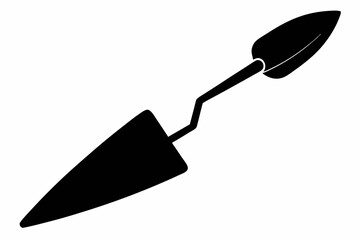 trowel silhouette line art vector illustration