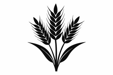 wheat plant silhouette line art vector illustration