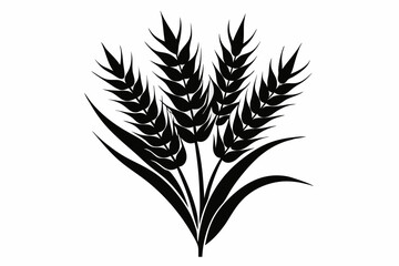 wheat plant silhouette line art vector illustration