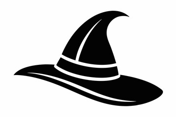 witch hat silhouette line art vector illustration