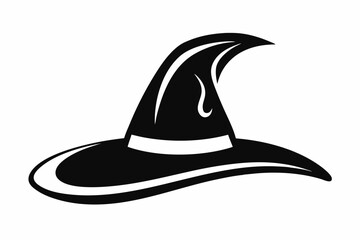 witch hat silhouette line art vector illustration