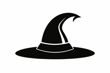 witch hat silhouette line art vector illustration