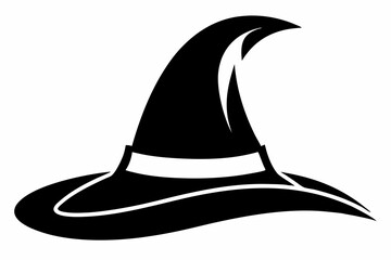 witch hat silhouette line art vector illustration