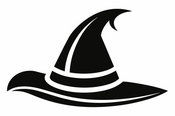witch hat silhouette line art vector illustration