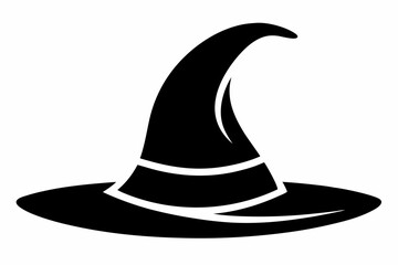 witch hat silhouette line art vector illustration