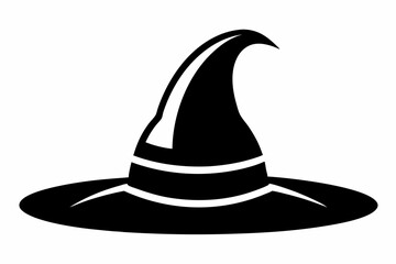 witch hat silhouette line art vector illustration