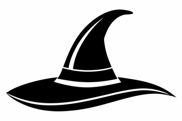 witch hat silhouette line art vector illustration
