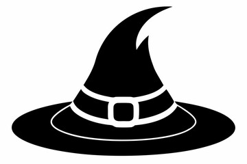 witch hat silhouette line art vector illustration