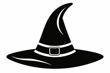 witch hat silhouette line art vector illustration