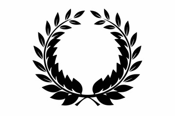 wreath silhouette line art vector illustration