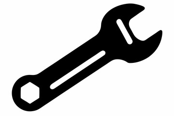 wrench silhouette line art vector illustration