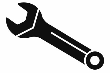 wrench silhouette line art vector illustration