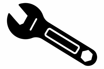 wrench silhouette line art vector illustration
