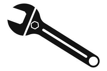 wrench silhouette line art vector illustration