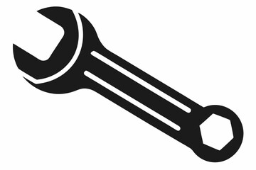 wrench silhouette line art vector illustration