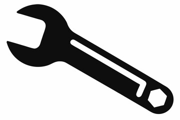 wrench silhouette line art vector illustration
