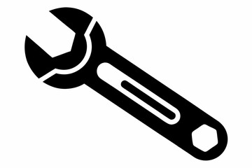 wrench silhouette line art vector illustration