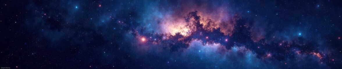 Fototapeta premium Dark vast galaxy with numerous stars and twinkling lights in the background, mystery, universe, cosmos