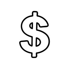Obraz premium Dollar Sign Icon in Minimalist Style on White Background 
