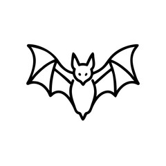 Obraz premium Bat icon with wings in a minimalistic design 