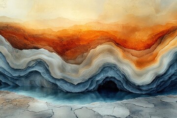Naklejka premium Layered Earth Landscape