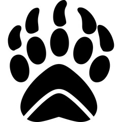 Bear Paw Print Glyph Icon