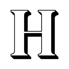 Letter H with shadow / Alphabet 