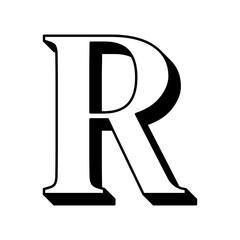 Letter R with shadow / Alphabet 