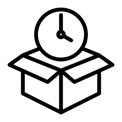 Delivery Time Icon Line Style for Efficiency Pack Icon Themes