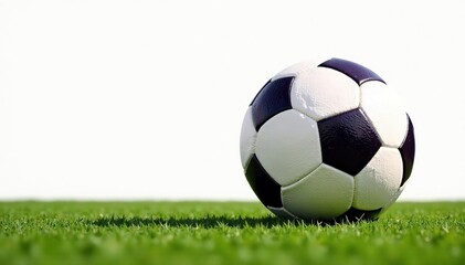 Obraz premium Brand new football against stark white backdrop, game, studio, new