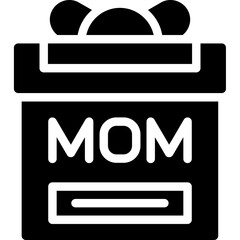 Ribbon with Happy Mother Glyph Icon