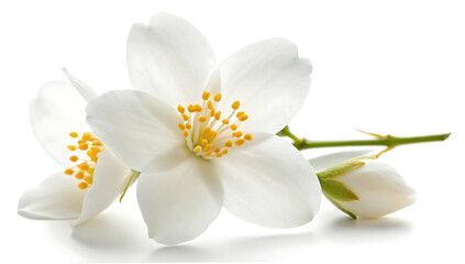 White Jasmine Flowers with Yellow Stamens   