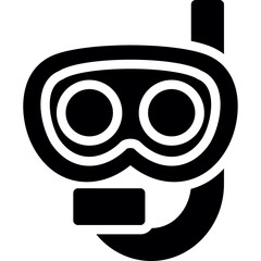 Naklejka premium Snorkeler Glyph Icon